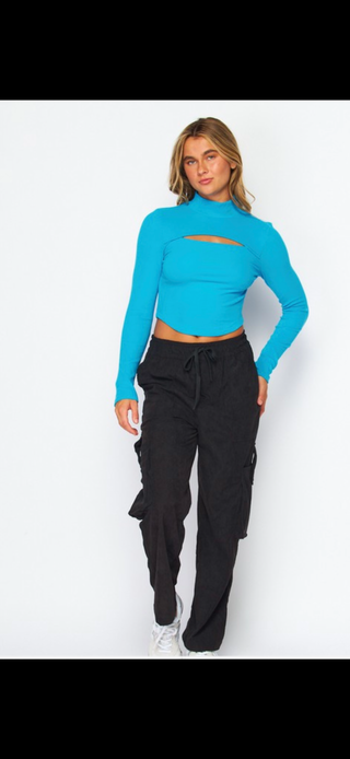 Soft cropped cut out sweater