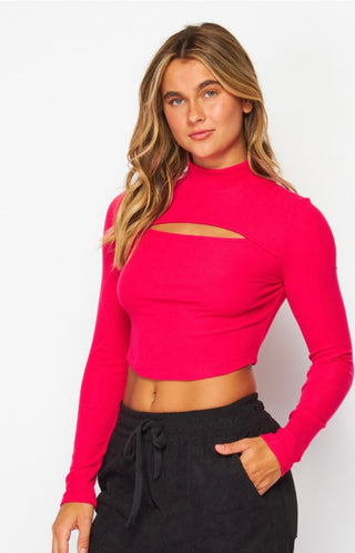 Soft cropped cut out sweater