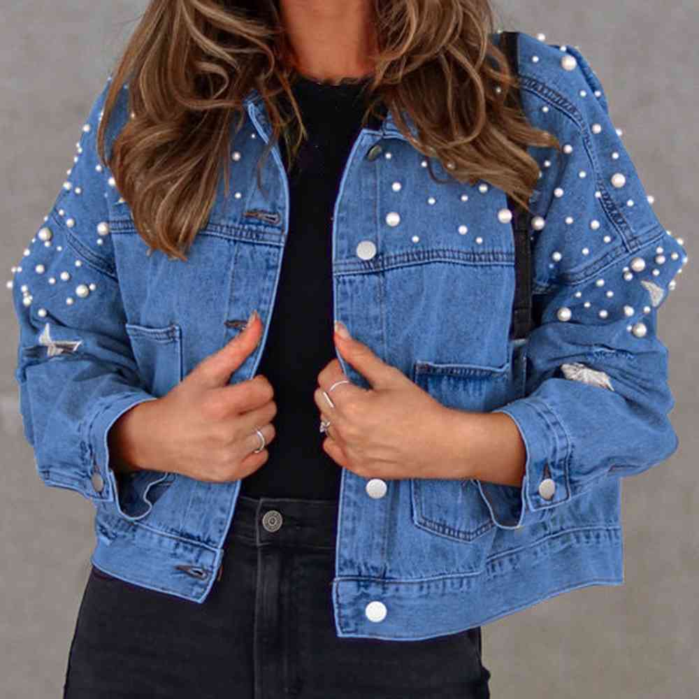 Stars & Pearls on Demin you bet, cropped. Oversize & destressed it gets No better