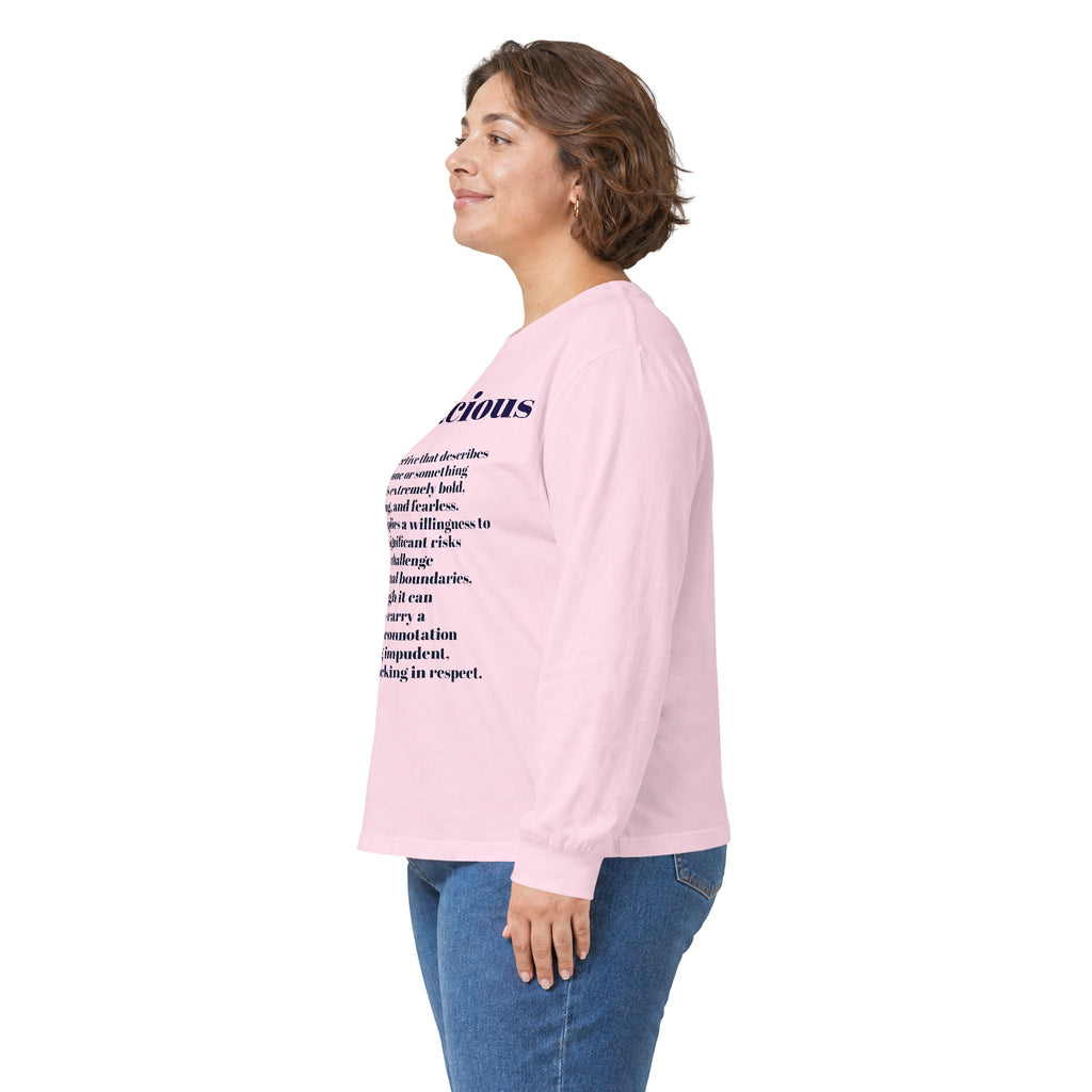 Audacious Long Sleeve Tee — "Audacious in God" Inspirational Faith Shirt