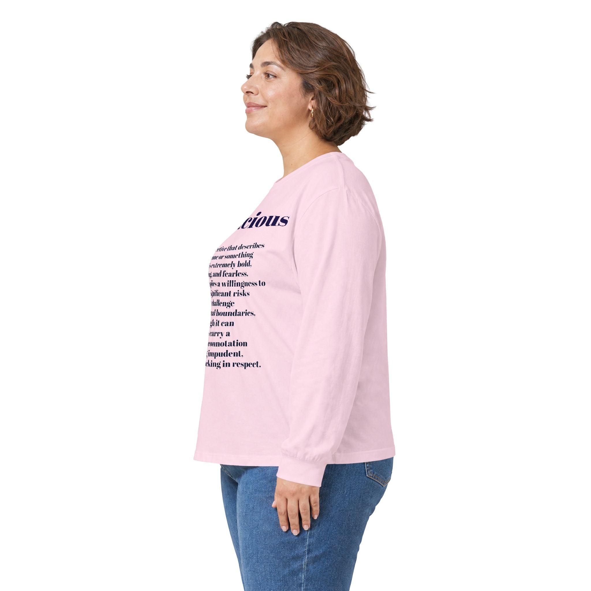 Audacious Long Sleeve Tee — "Audacious in God" Inspirational Faith Shirt