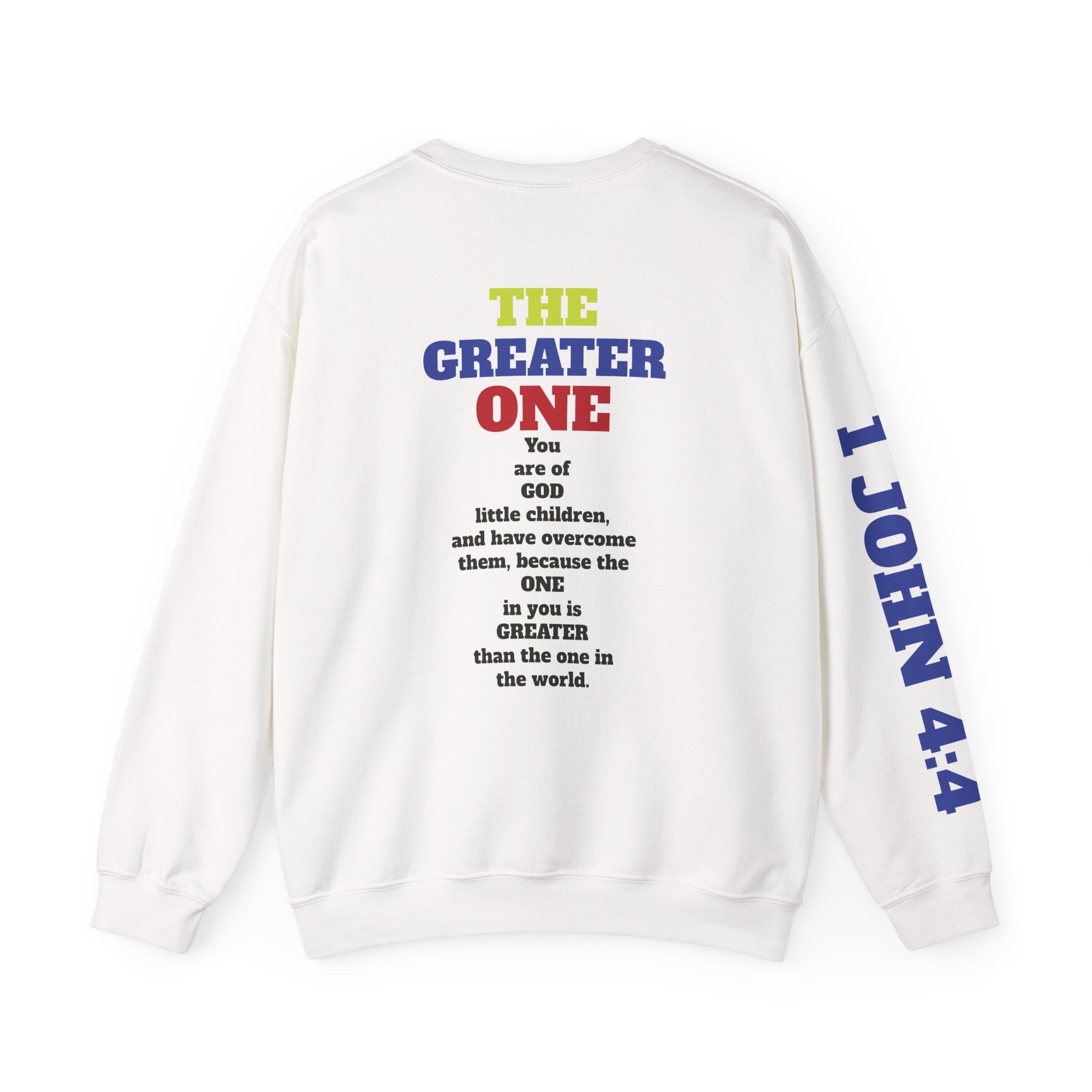 The God Collection sweatshirt | 1 John 4:4 scripture crewneck
