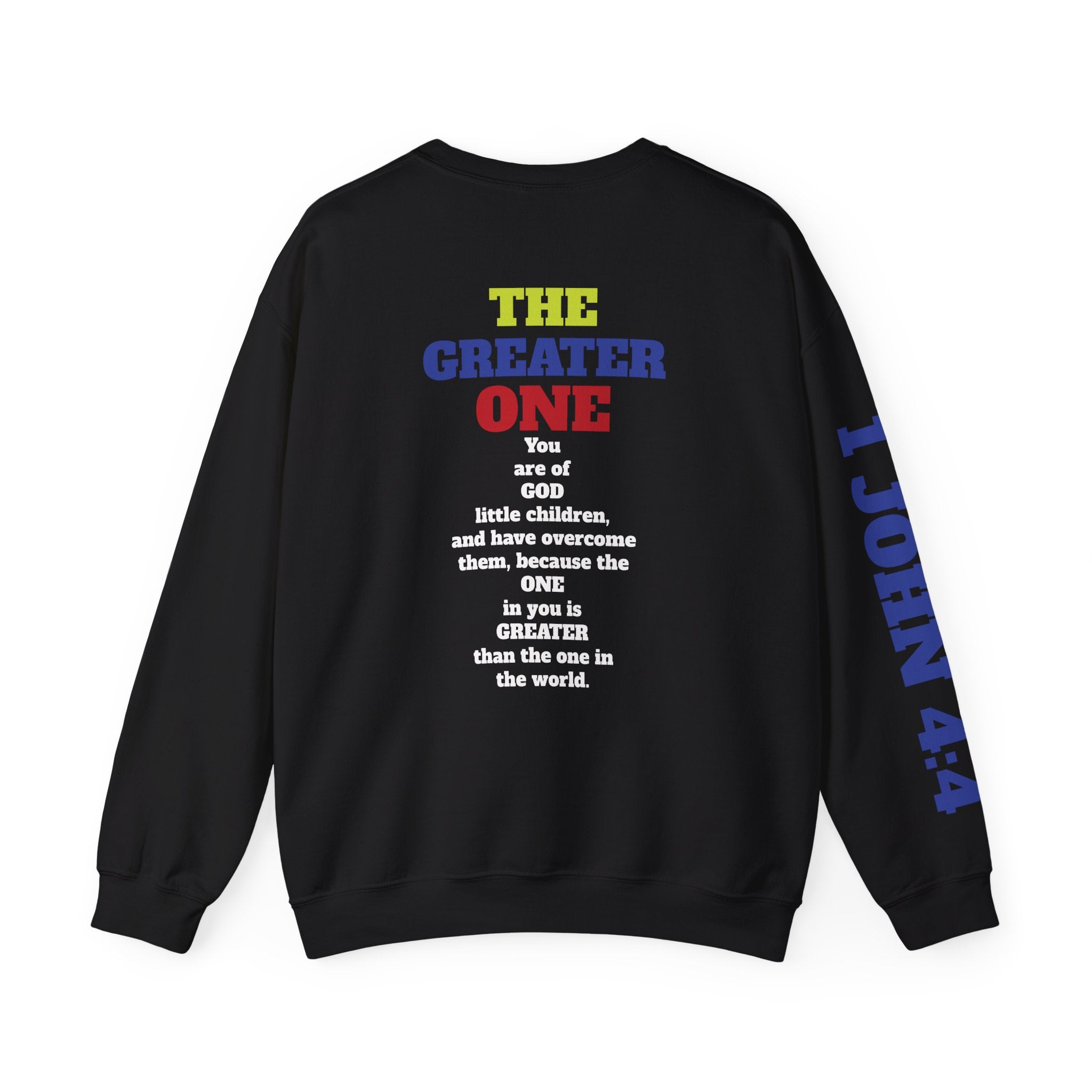 The God Collection sweatshirt | 1 John 4:4 scripture crewneck