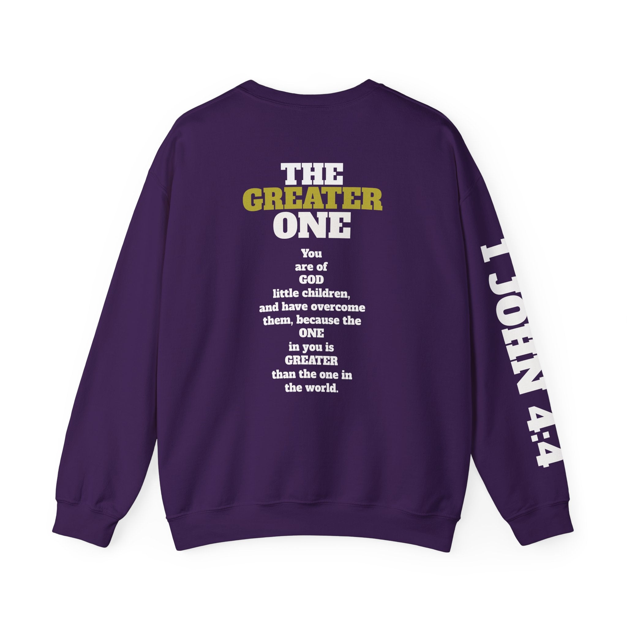 The God Collection sweatshirt | 1 John 4:4 scripture crewneck
