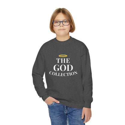 Youth Crewneck Sweatshirt - "The God Collection" with Psalm 127:3 Back (Kids Christian Pullover)