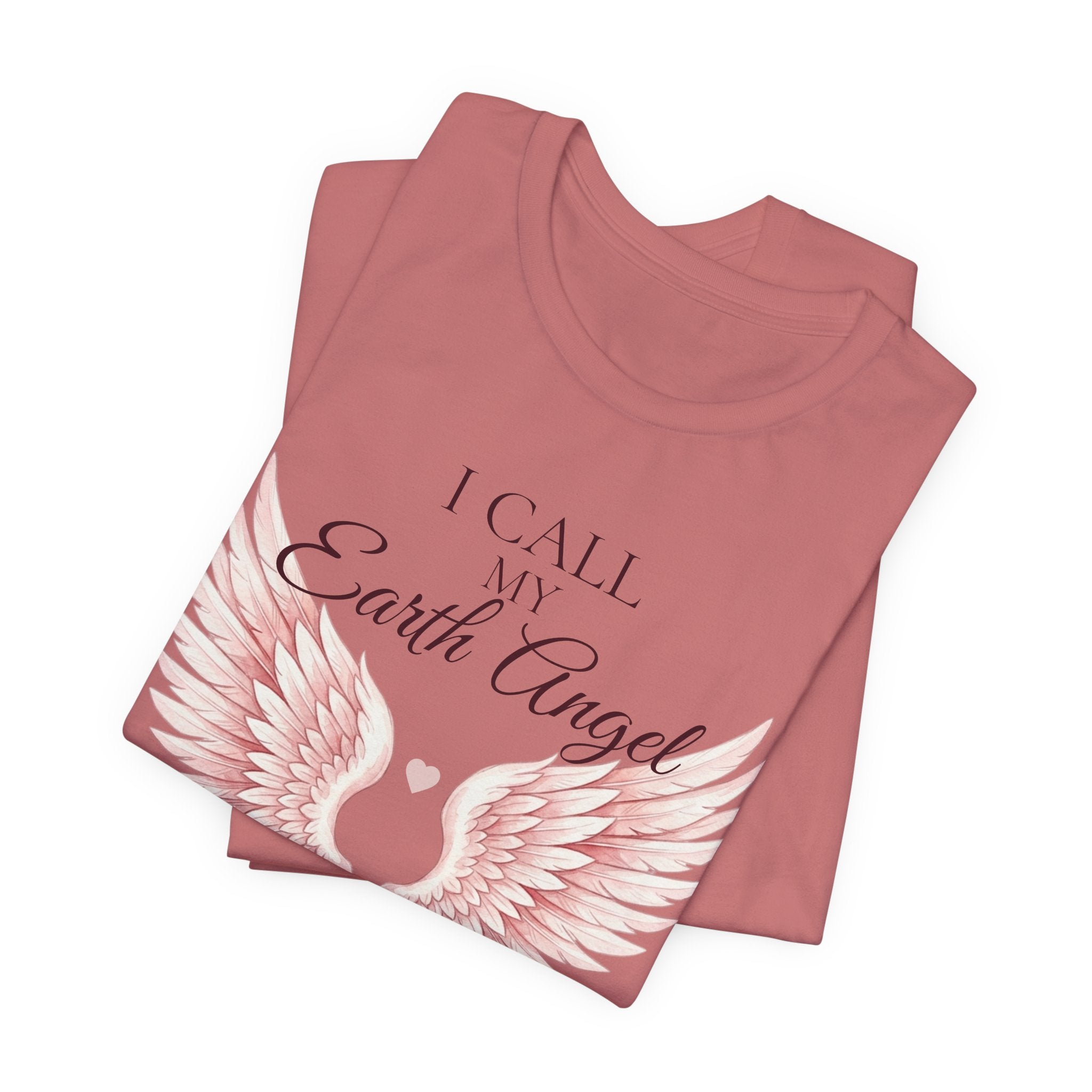 Angel Wings Memorial T‑Shirt – “My Earth Angel Went to Heaven” Personalized Name Tee