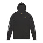 Long Sleeve Hooded Tee — Minimal White Graphic Sleeve Shirt