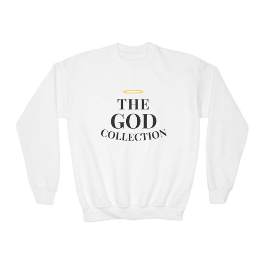 Youth Crewneck Sweatshirt - "The God Collection" with Psalm 127:3 Back (Kids Christian Pullover)