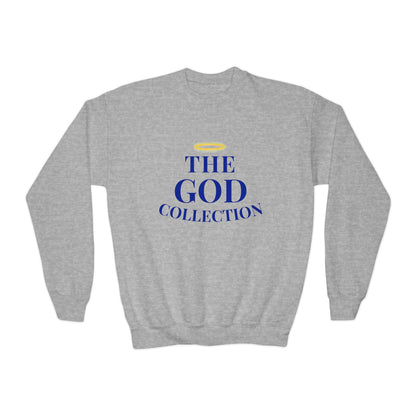 Youth Crewneck Sweatshirt - "The God Collection" with Psalm 127:3 Back (Kids Christian Pullover)