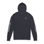 Long Sleeve Hooded Tee — Minimal White Graphic Sleeve Shirt