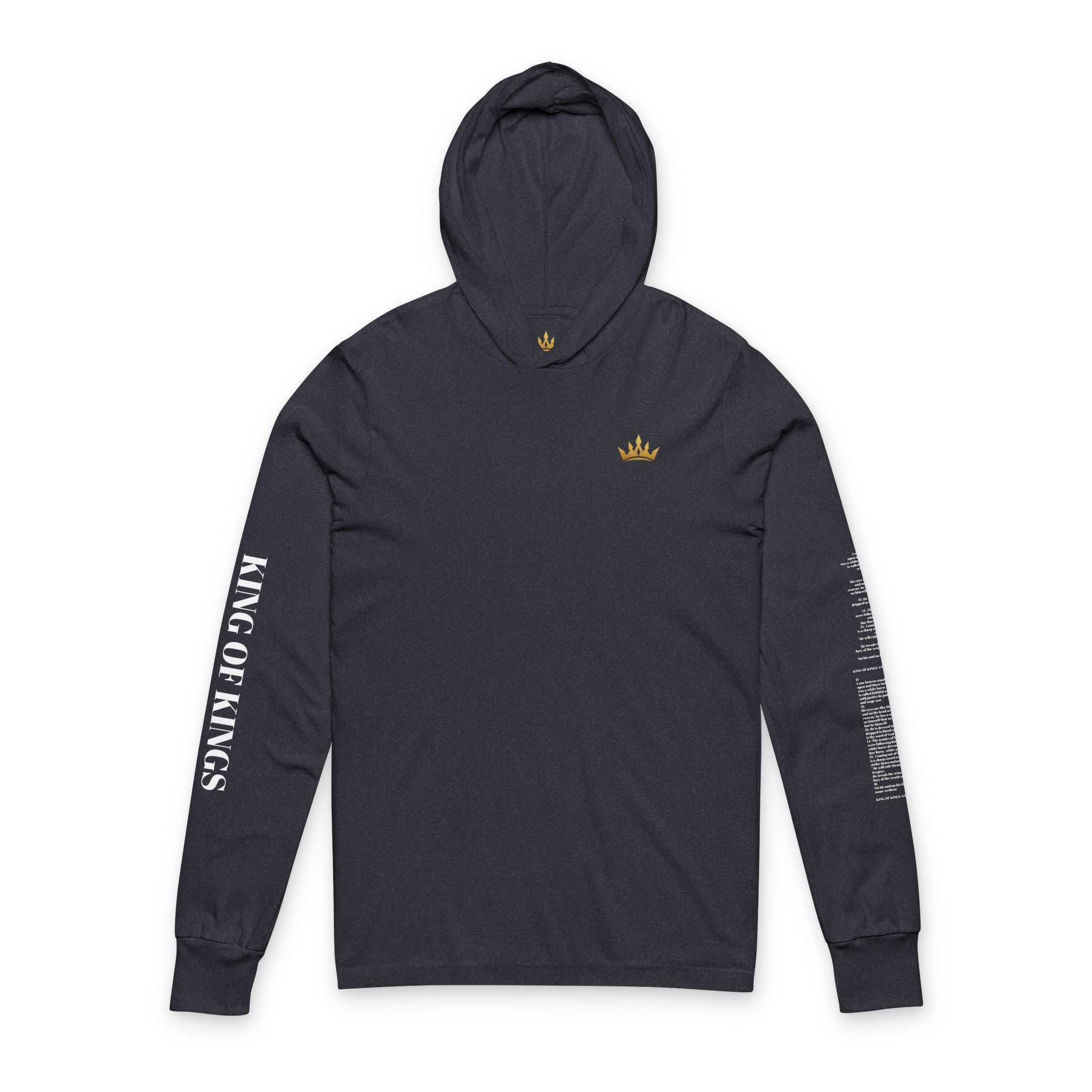 Long Sleeve Hooded Tee — Minimal White Graphic Sleeve Shirt
