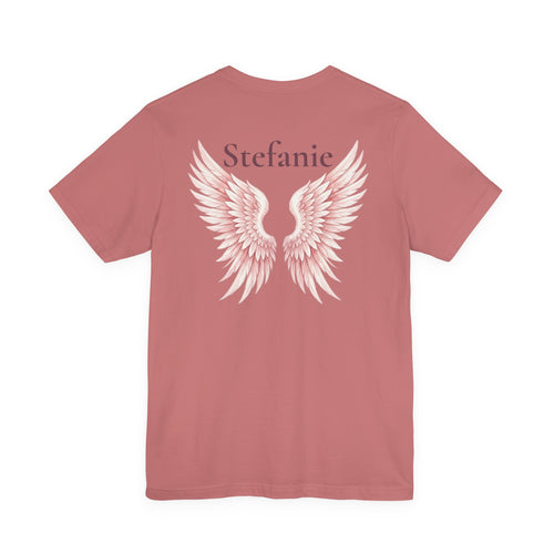 Angel Wings Memorial T‑Shirt – “My Earth Angel Went to Heaven” Personalized Name Tee