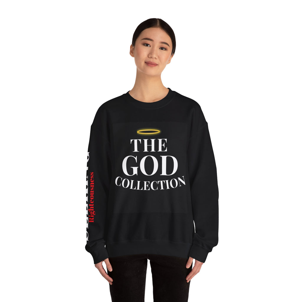 Crewneck Sweatshirt — "The God Collection" Christian Scripture Design (Matthew 6:33, "Above All")