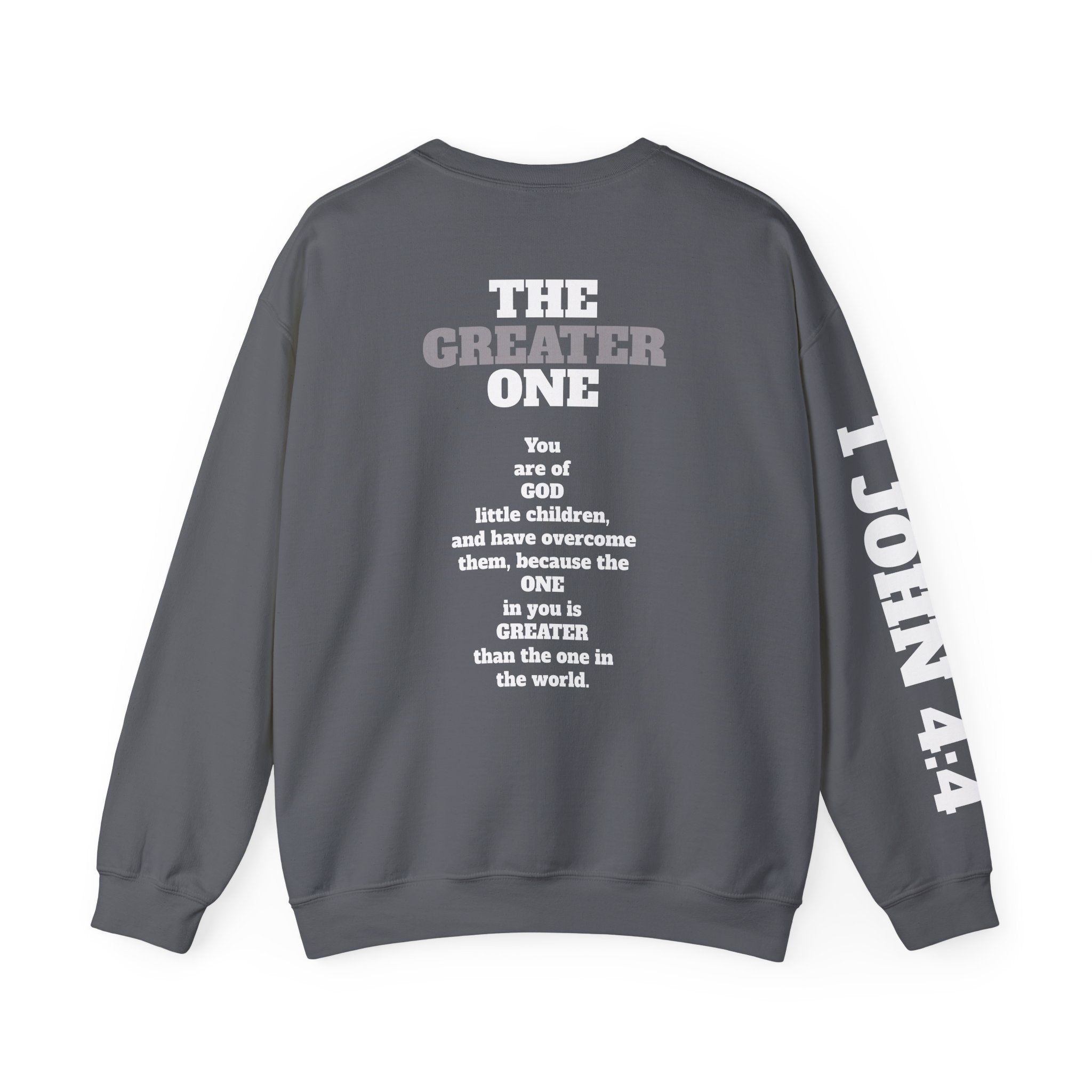 The God Collection sweatshirt | 1 John 4:4 scripture crewneck