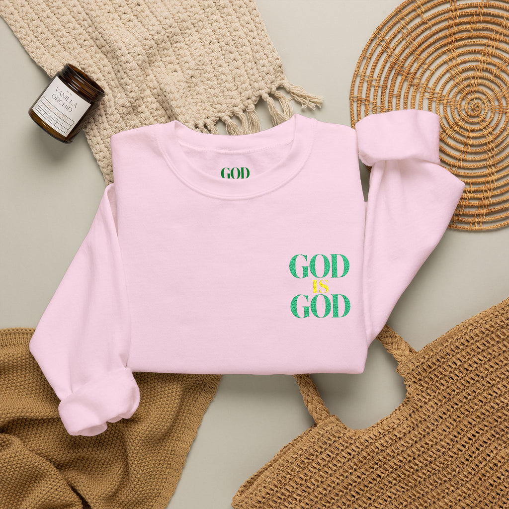 God God Crewneck Sweatshirt — Minimal Faith Graphic Pullover