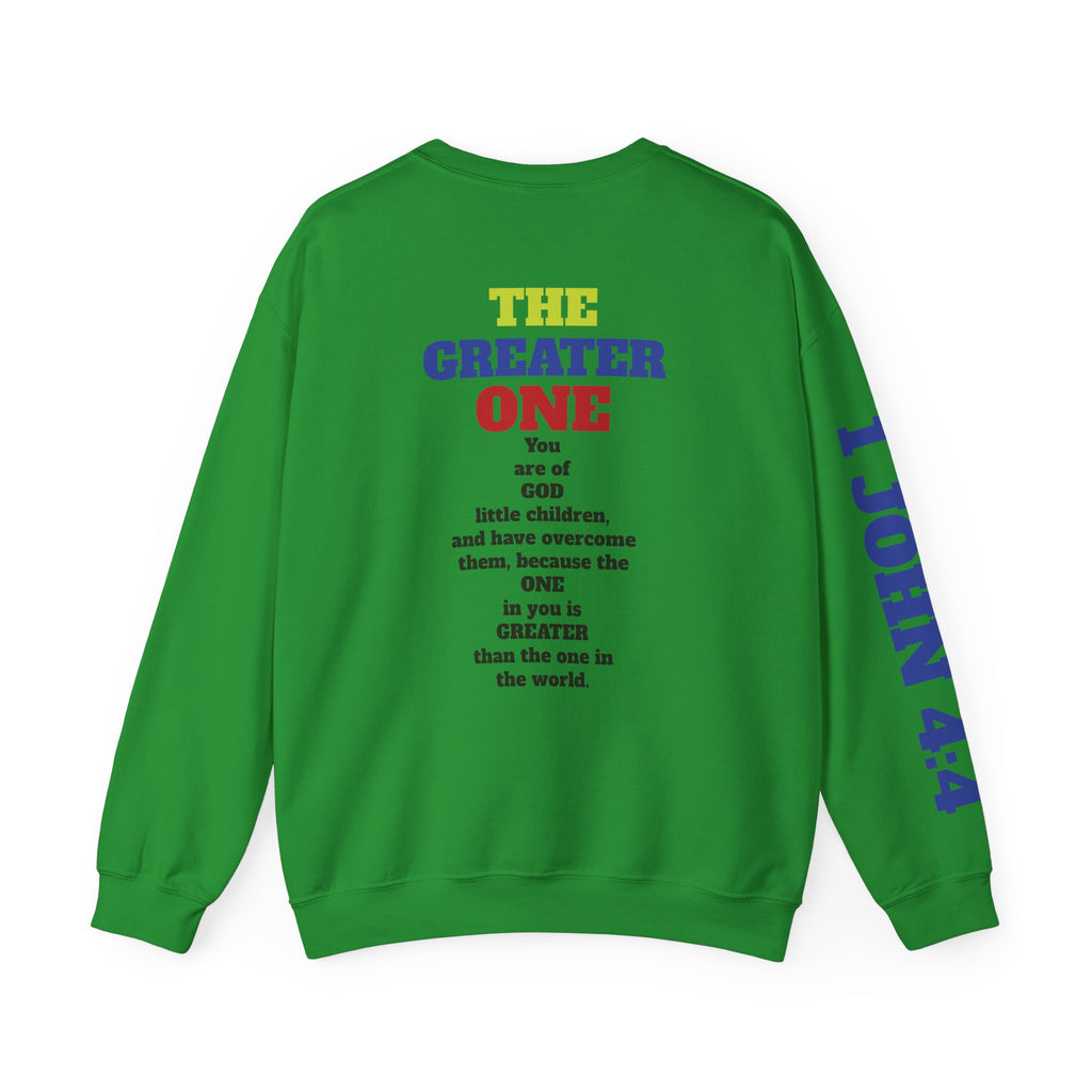 The God Collection sweatshirt | 1 John 4:4 scripture crewneck