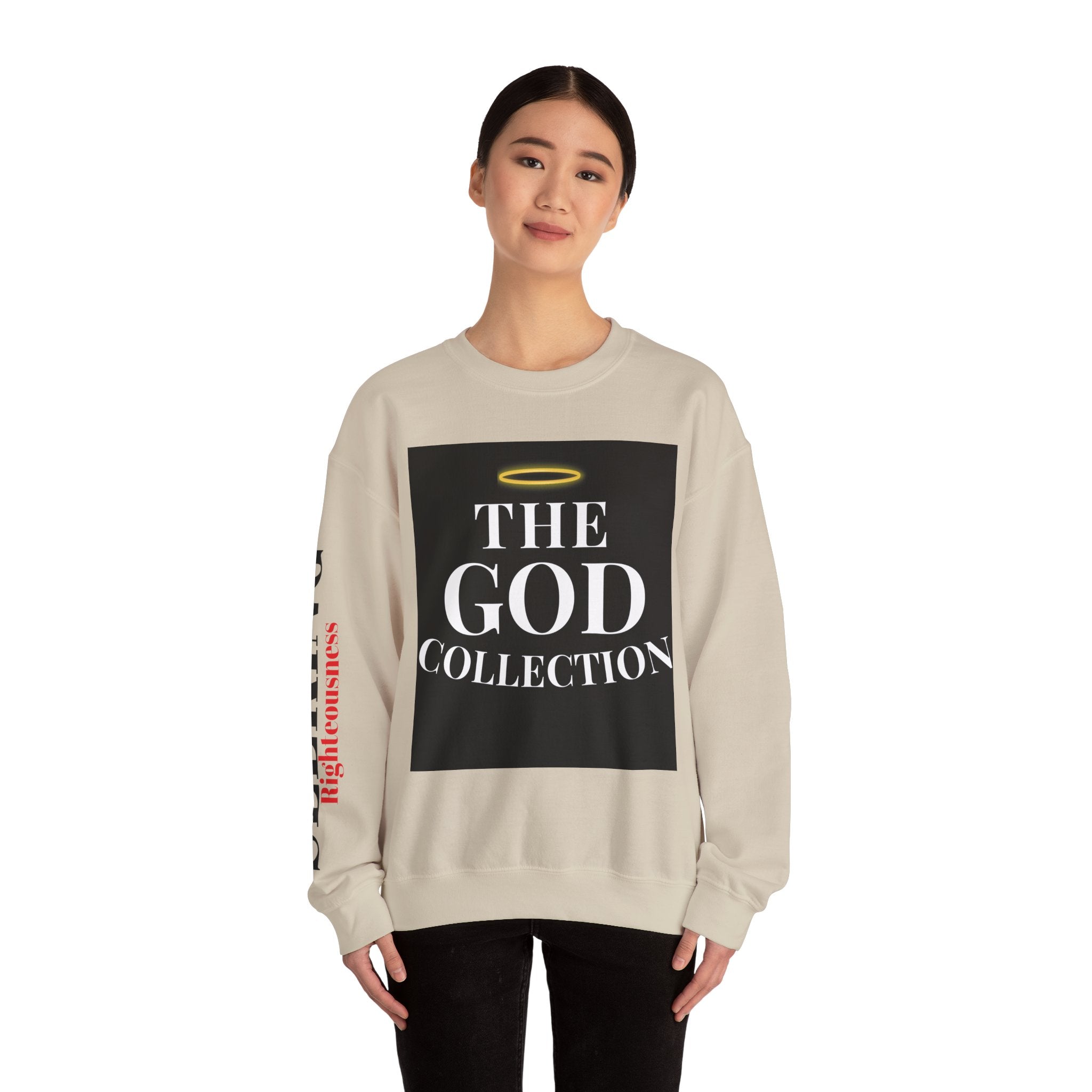 Crewneck Sweatshirt — "The God Collection" Christian Scripture Design (Matthew 6:33, "Above All")