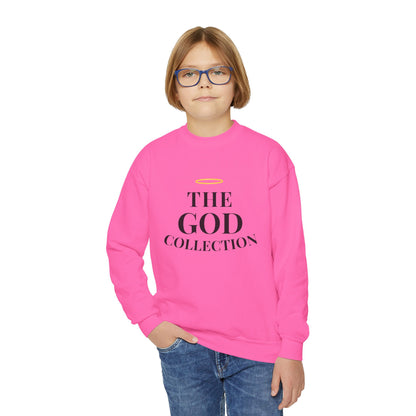 Youth Crewneck Sweatshirt - "The God Collection" with Psalm 127:3 Back (Kids Christian Pullover)