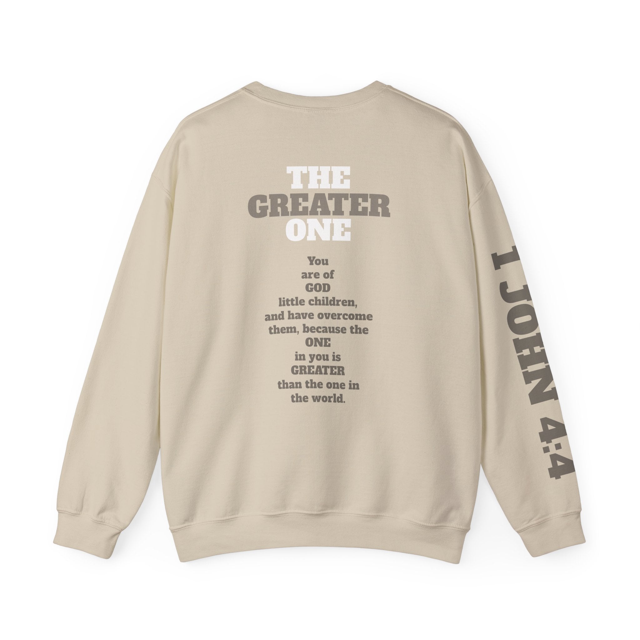 The God Collection sweatshirt | 1 John 4:4 scripture crewneck