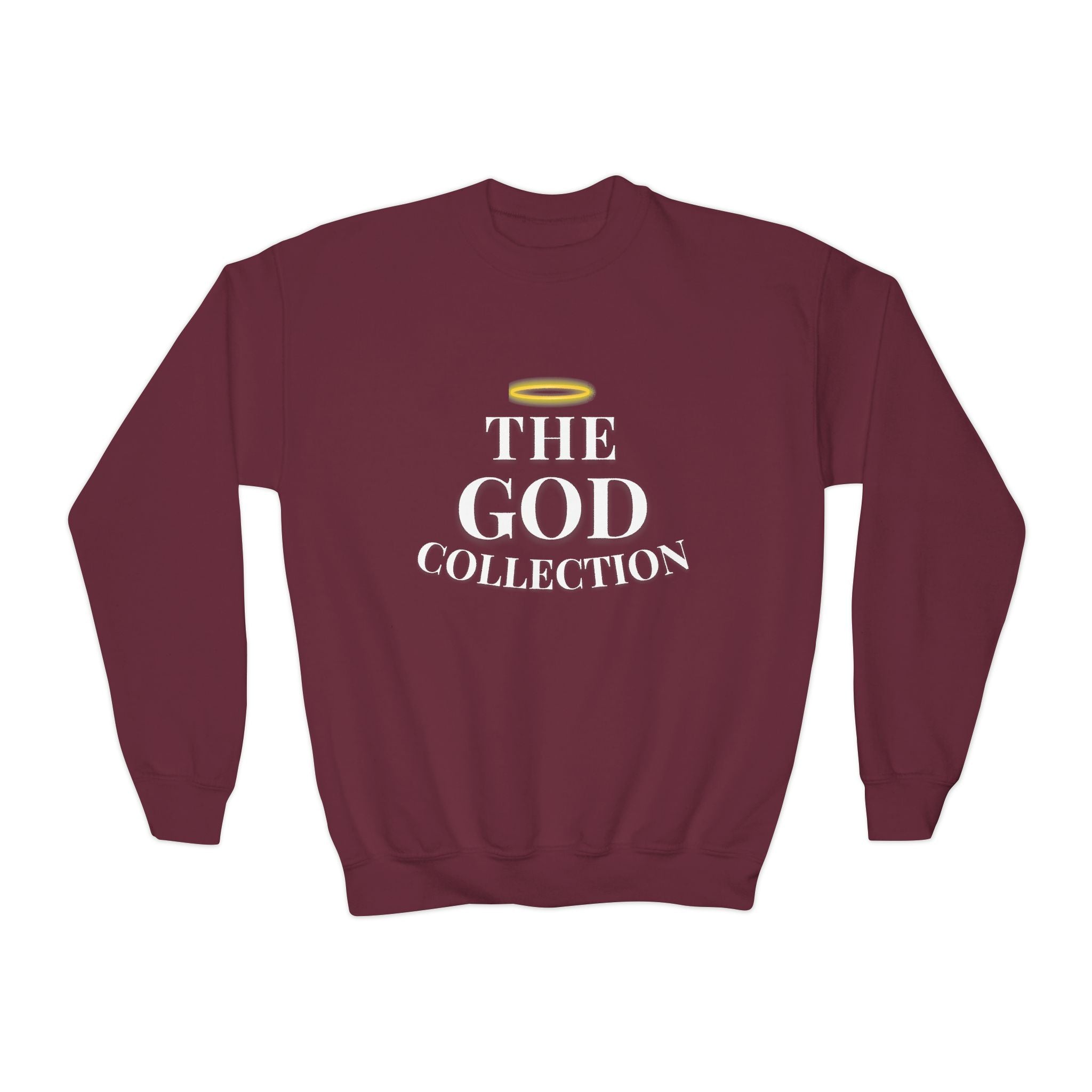 Youth Crewneck Sweatshirt - "The God Collection" with Psalm 127:3 Back (Kids Christian Pullover)