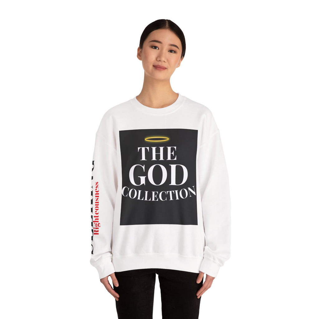 Crewneck Sweatshirt — "The God Collection" Christian Scripture Design (Matthew 6:33, "Above All")
