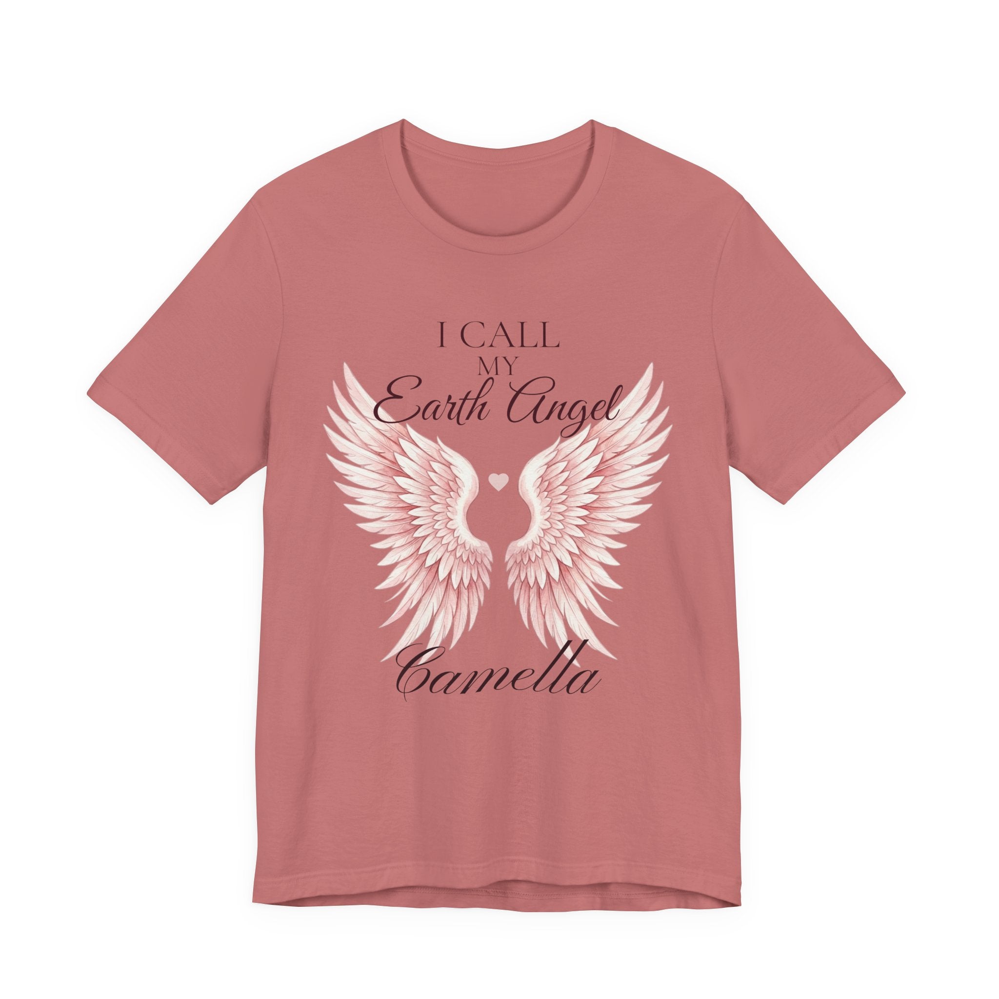 Angel Wings Memorial T‑Shirt – “My Earth Angel Went to Heaven” Personalized Name Tee
