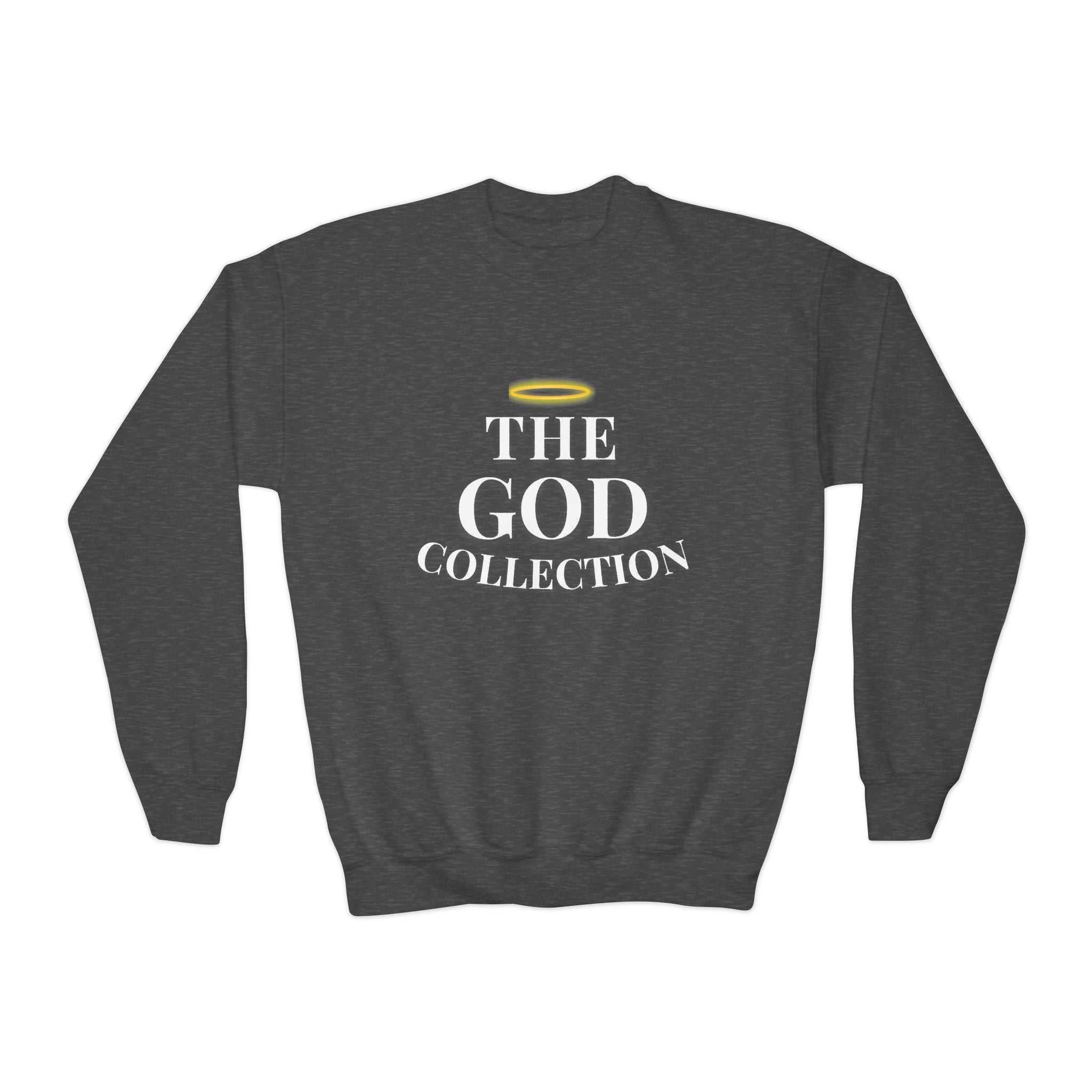 Youth Crewneck Sweatshirt - "The God Collection" with Psalm 127:3 Back (Kids Christian Pullover)
