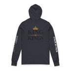 Long Sleeve Hooded Tee — Minimal White Graphic Sleeve Shirt