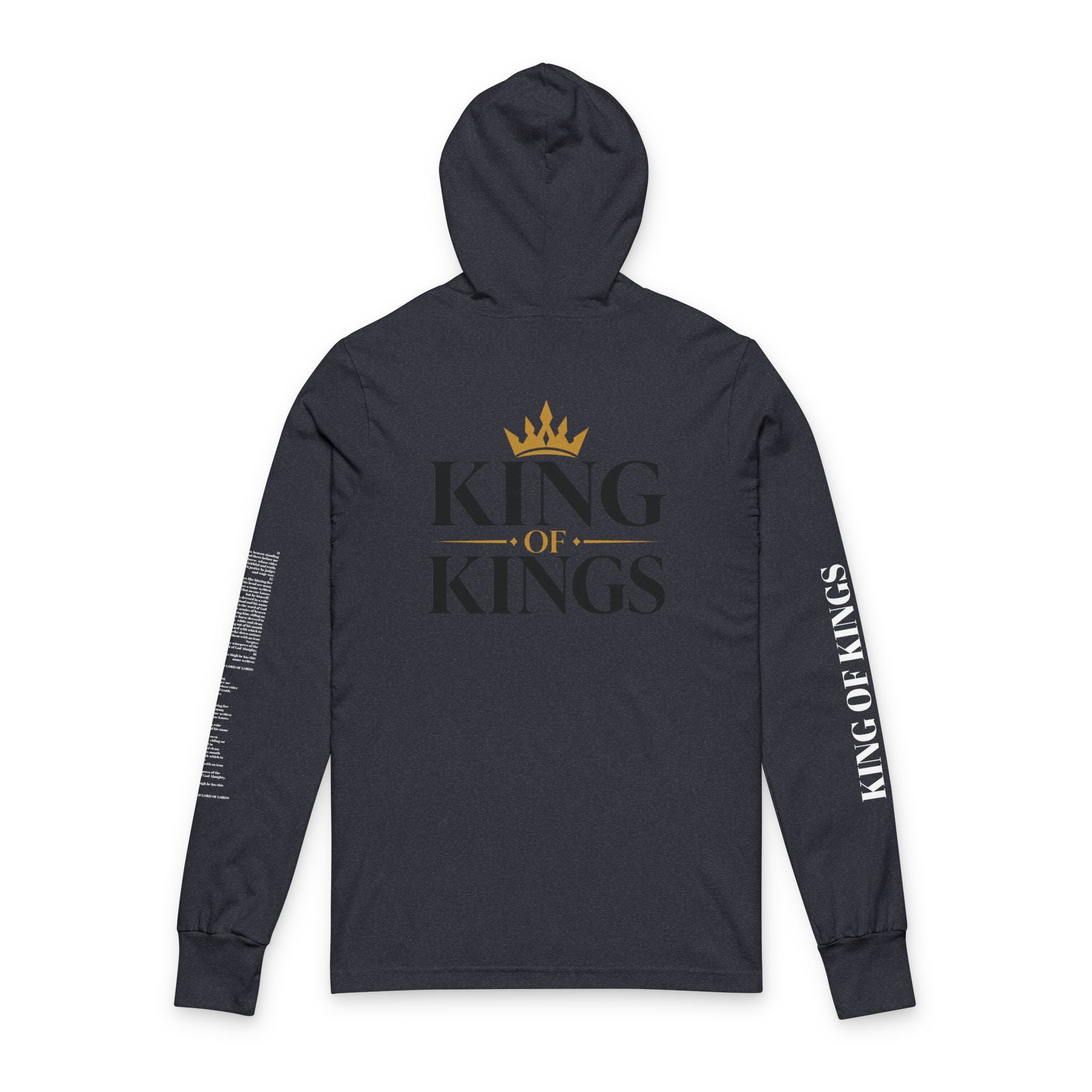 Long Sleeve Hooded Tee — Minimal White Graphic Sleeve Shirt