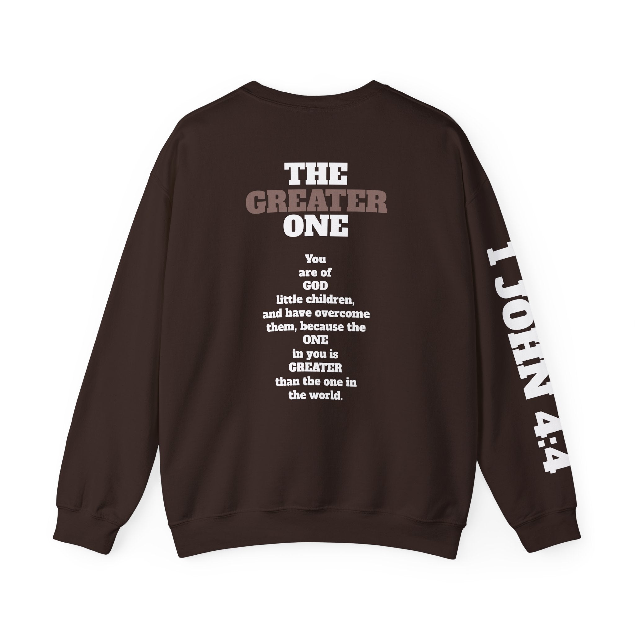 The God Collection sweatshirt | 1 John 4:4 scripture crewneck
