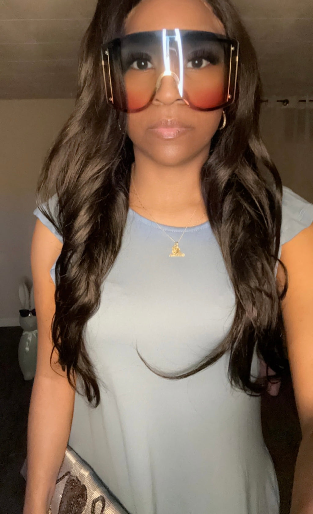 Blue flare dress with pockets