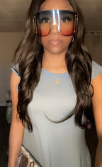 Blue flare dress with pockets