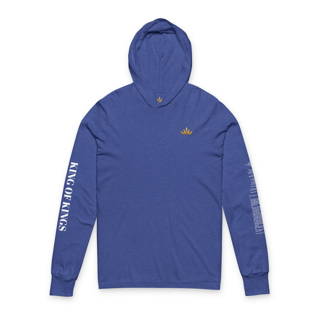 Long Sleeve Hooded Tee — Minimal White Graphic Sleeve Shirt