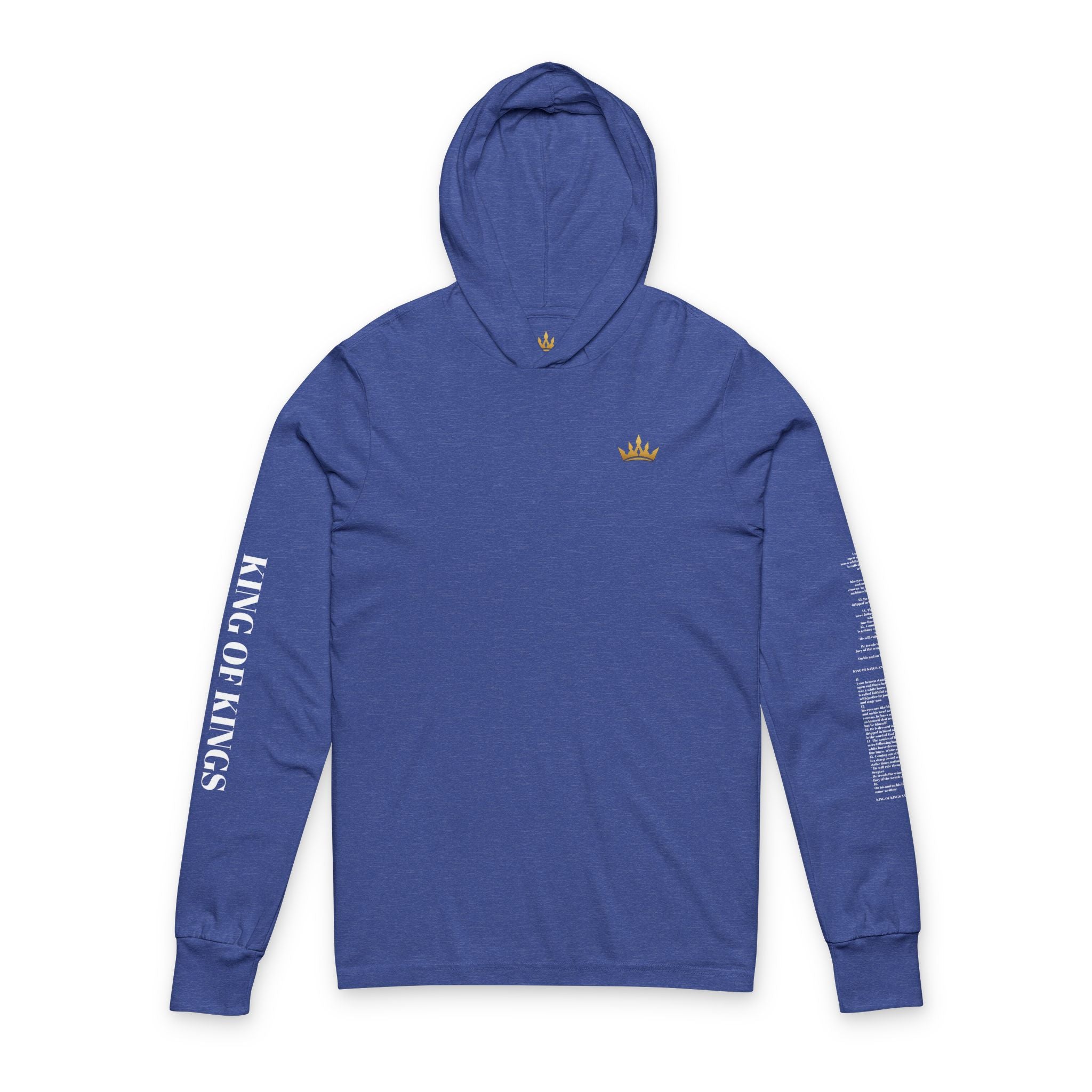 Long Sleeve Hooded Tee — Minimal White Graphic Sleeve Shirt