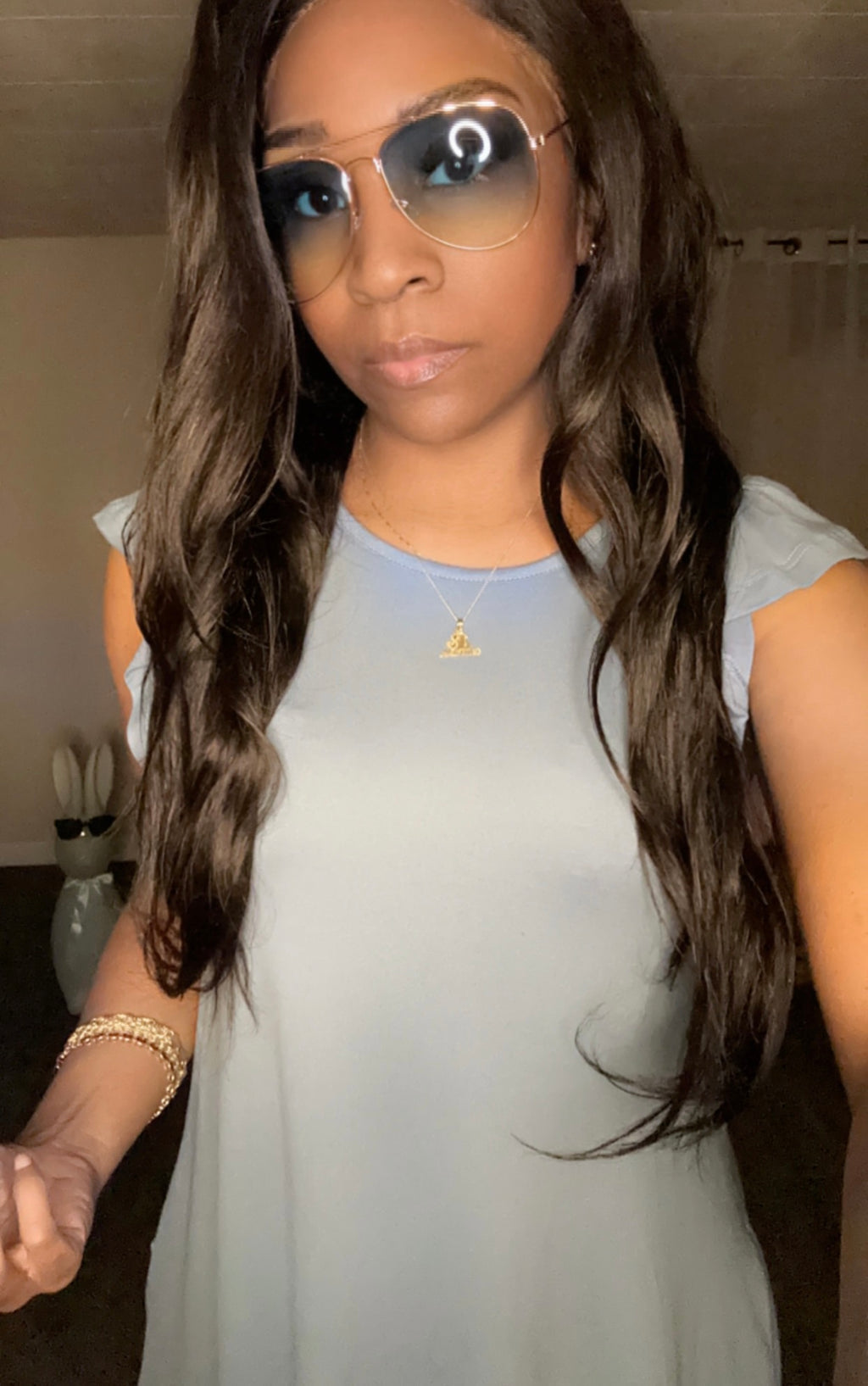 Blue flare dress with pockets