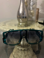 Sophisticated, worldly, and effortlessly chic. teal glasses with bead details 