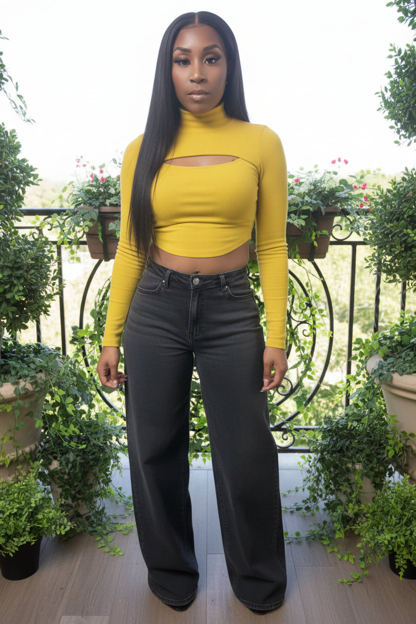 Soft cropped cut out sweater