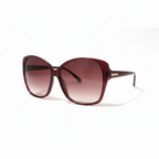 Sunglasses with a pink case on a white background