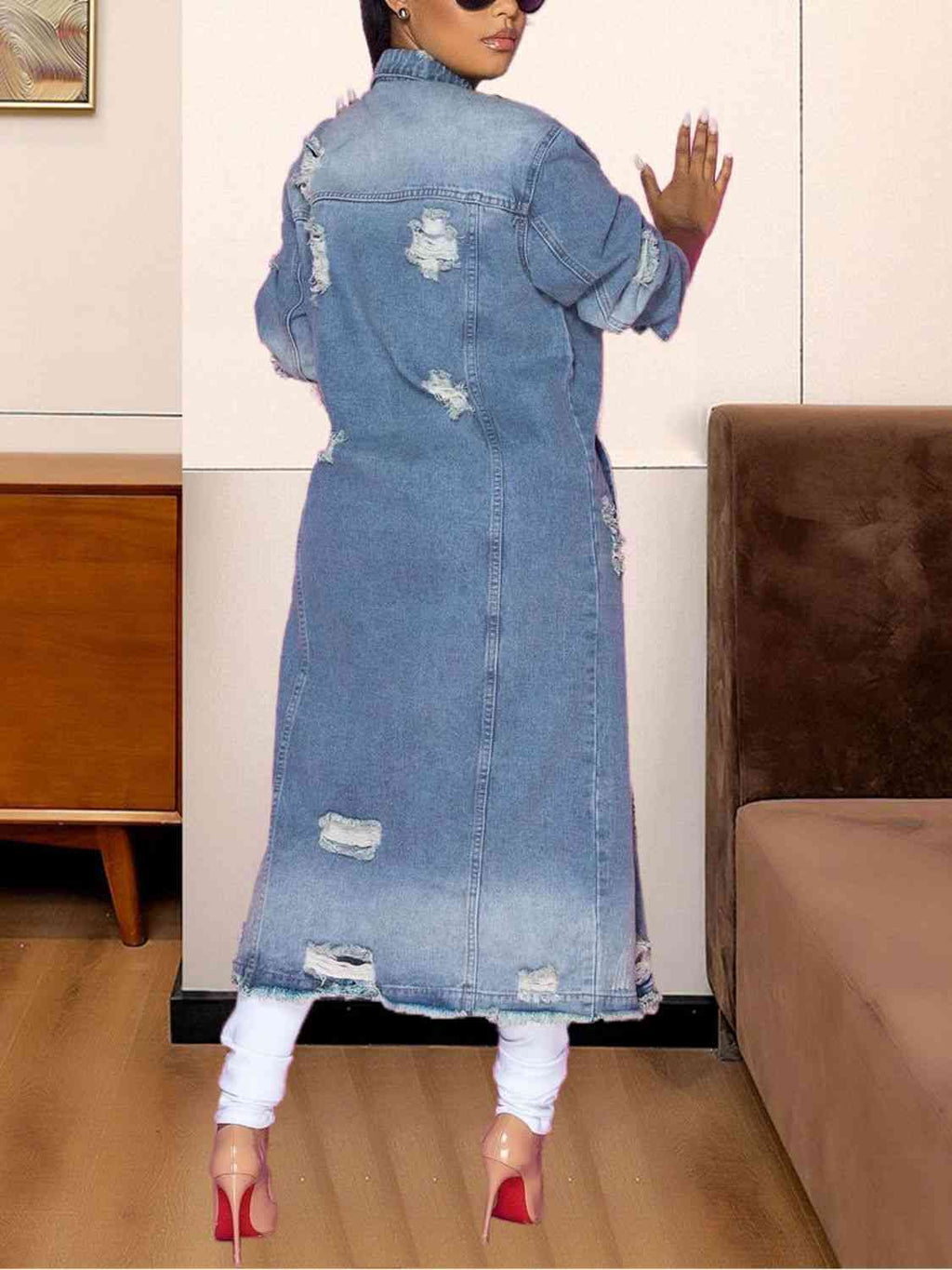 Long, Denim Shacket