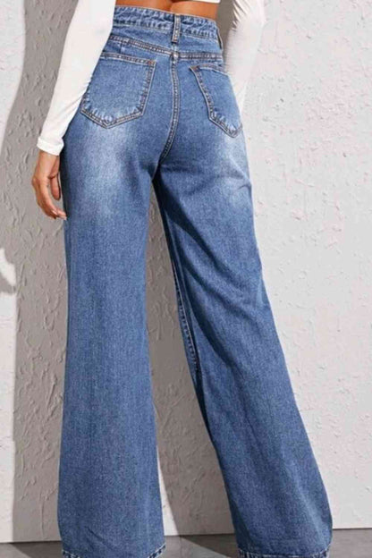 Cute High Waist Wide Leg Jeans