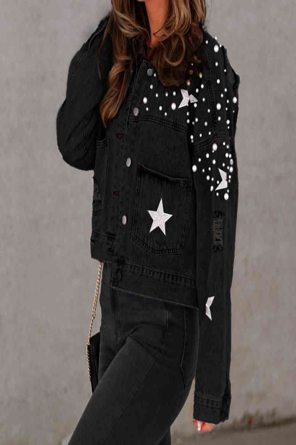 Stars & Pearls on Demin you bet, cropped. Oversize & destressed it gets No better  